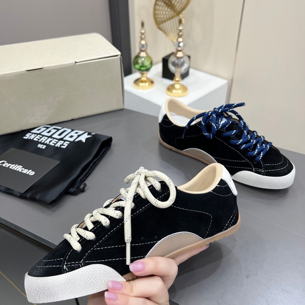 Golden Goose Black Suede Sneakers with White Star and Tan Sole - Picture 6 of 8